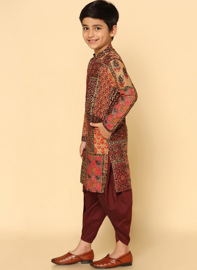 KISAH Boys Abstract Printed Regular Fit Kurta - Image 5