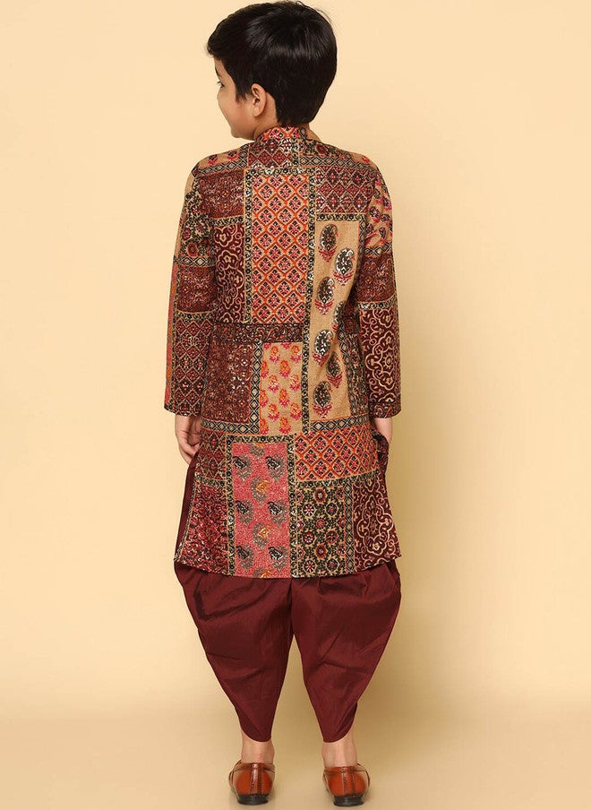 KISAH Boys Abstract Printed Regular Fit Kurta - Image 4