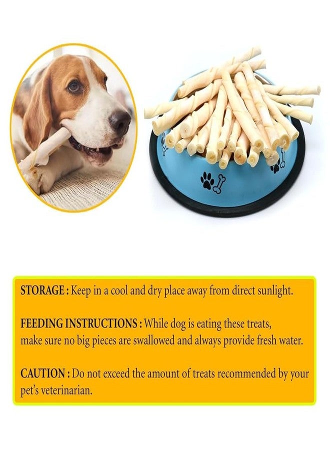 ADB Creations Dog Food Chew Stick Spiral Milky Rawhide Calcium Twisted Munchie Treats Nutritional Benefits Strengthen Bones and Teeth for All Breeds Dogs and All Life Stages - Pack of 50 - Image 4