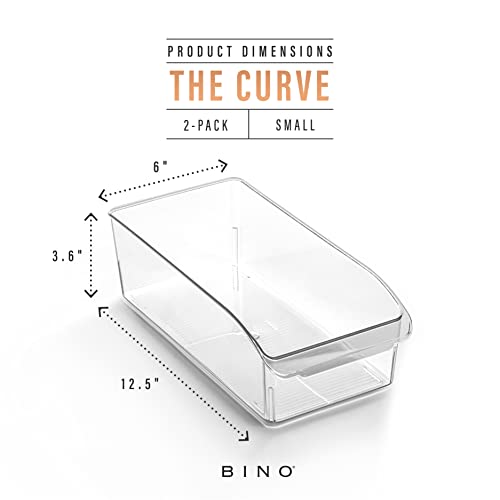 BINO | Plastic Storage Bins, Small | THE CURVE COLLECTION | Multi-Use Organizer Bins | Storage Containers Kitchen, Pantry and Home Organization | Fridge Organizers | Pantry Organization - Image 3