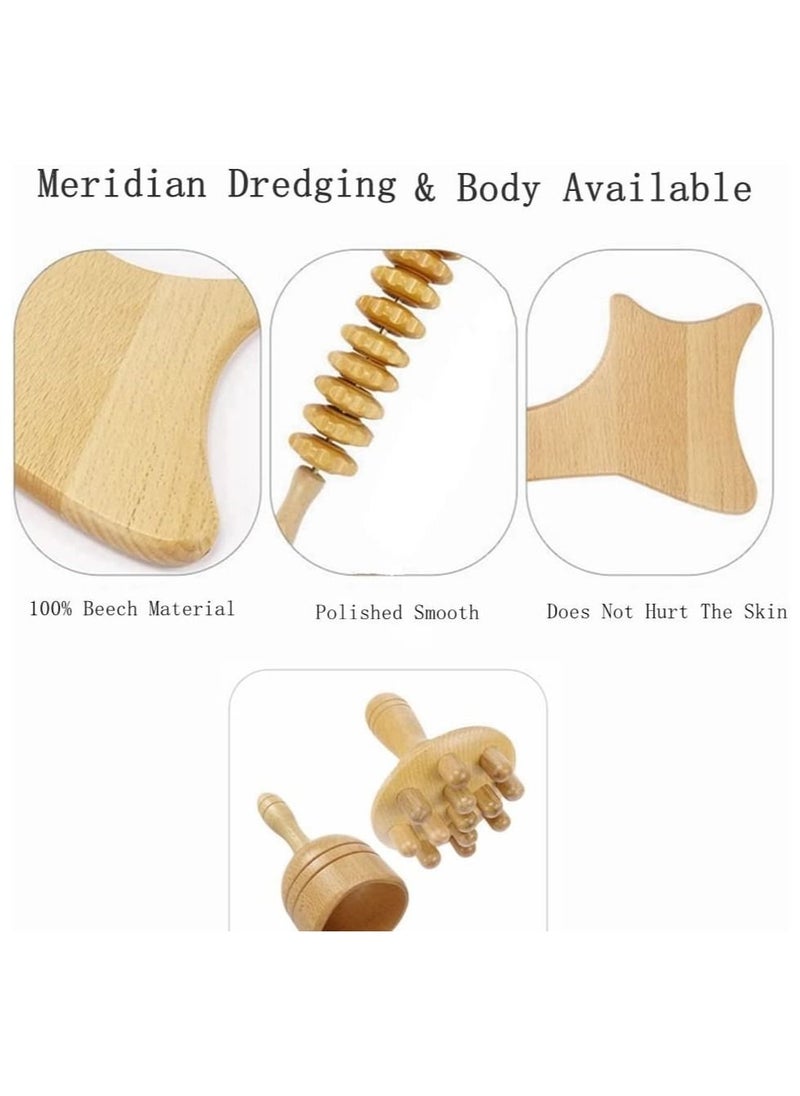 Cool Baby Style Beech Therapeutic Massage Tools Lymphatic Drainage Massager Anti-Cellulite Kit for Muscle Pain Relief and Body Sculpting  - Image 4