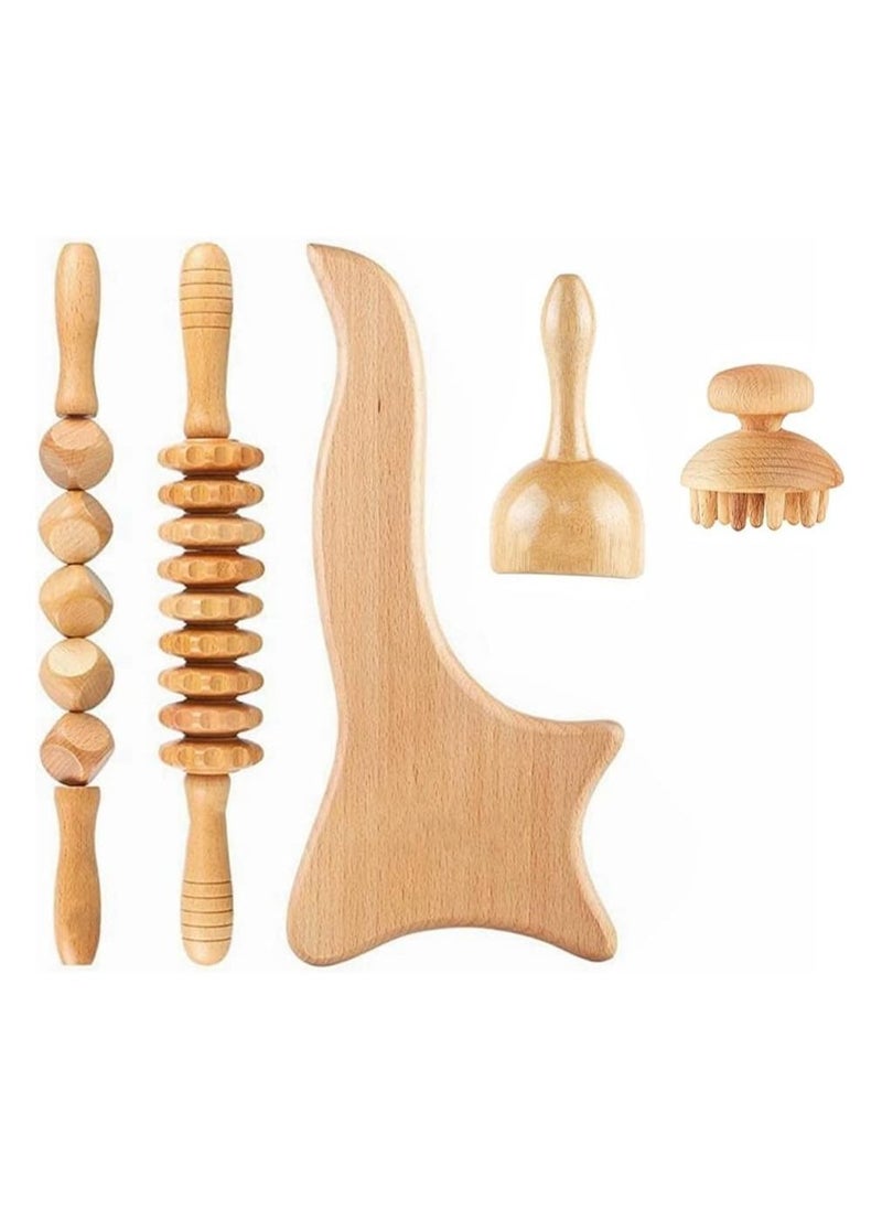 Cool Baby Style Beech Therapeutic Massage Tools Lymphatic Drainage Massager Anti-Cellulite Kit for Muscle Pain Relief and Body Sculpting  - Image 1