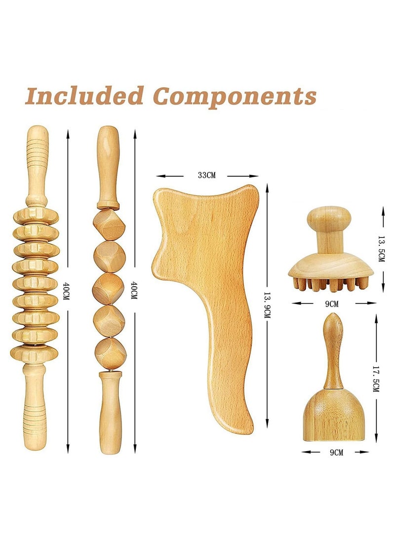 Cool Baby Style Beech Therapeutic Massage Tools Lymphatic Drainage Massager Anti-Cellulite Kit for Muscle Pain Relief and Body Sculpting  - Image 5