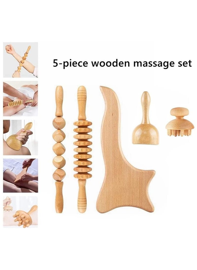Cool Baby Style Beech Therapeutic Massage Tools Lymphatic Drainage Massager Anti-Cellulite Kit for Muscle Pain Relief and Body Sculpting  - Image 2