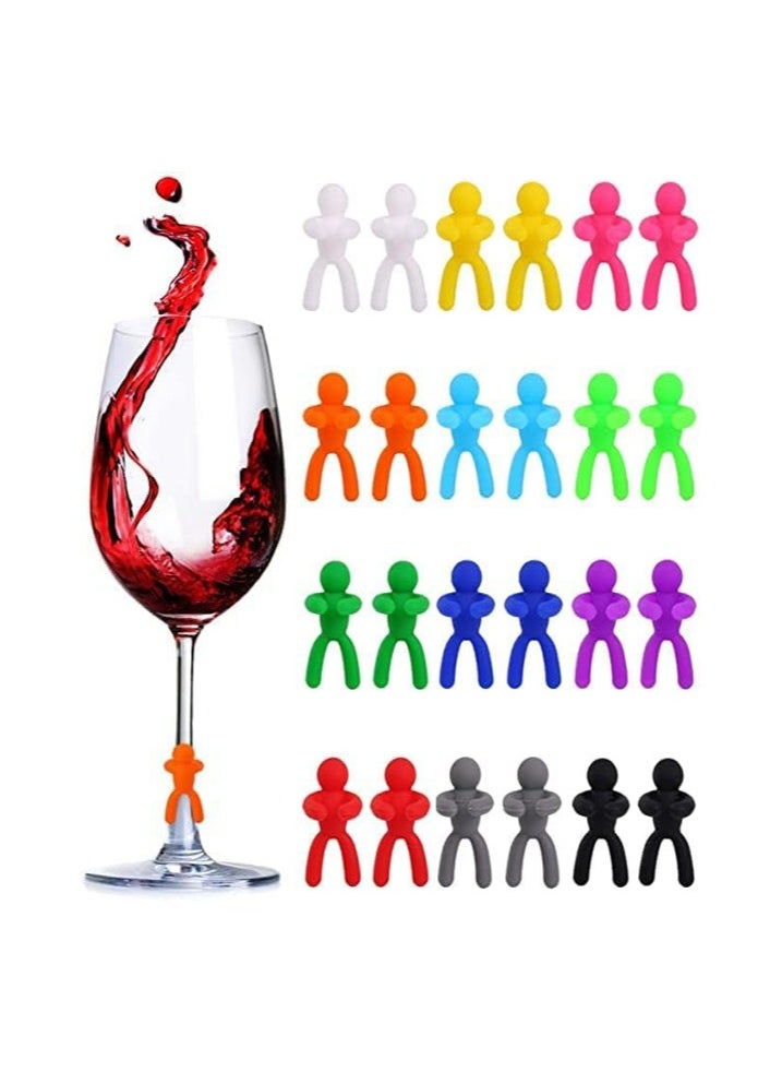 Oasisgalore 24 pcs Drink Markers, Wine Glass Tags Drink Charms Cocktail Picks, Silicone Tag Marker for Glass Cup Beer Bottle  - Image 1