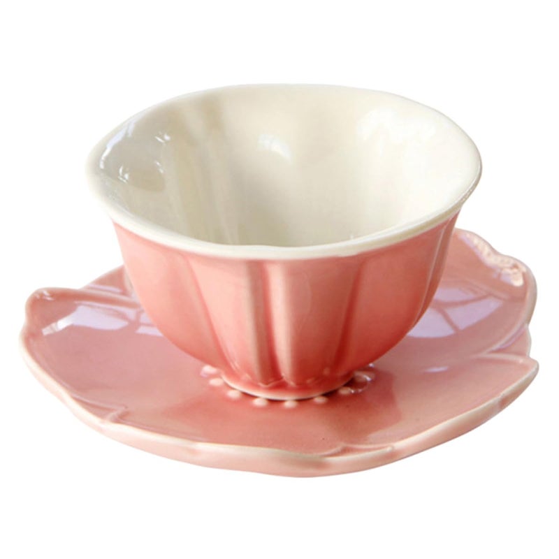 Large Ceramic Coffee Mug with Saucer Set for Breakfast Office Picnic and Tea - Image 2