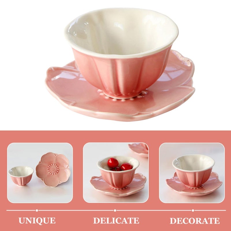 Large Ceramic Coffee Mug with Saucer Set for Breakfast Office Picnic and Tea - Image 4