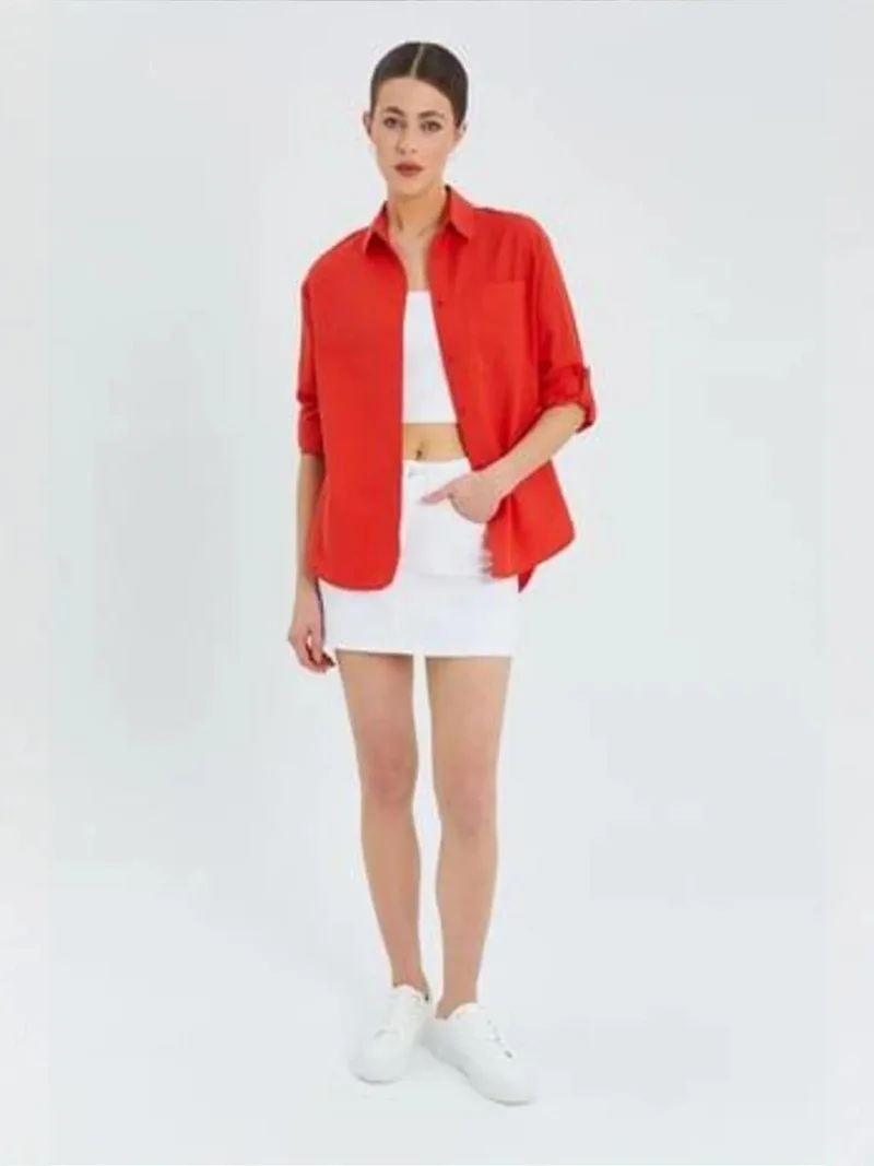 MixRay Mixray Long Sleeve Button-Up Shirt with Pocket