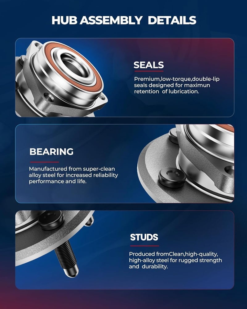 KAX 512437 Pair Rear Wheel Bearing and Hub Assembly for Hyundai Sonata and Kia Optima - Image 4