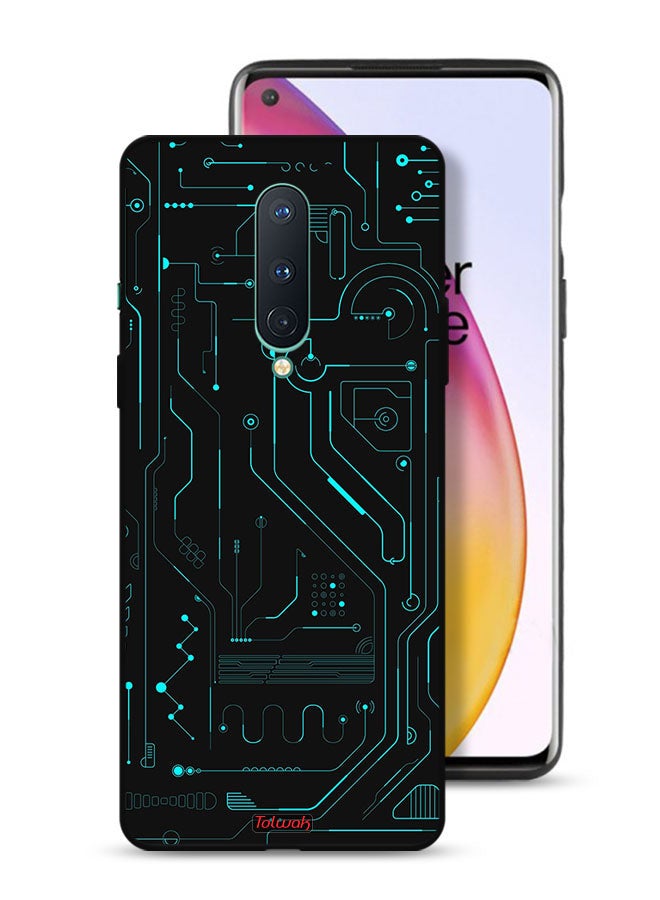 Tolwak OnePlus 8 Protective Case Cover Digital Art Circuits Minimalism Multiple Display - Image 1