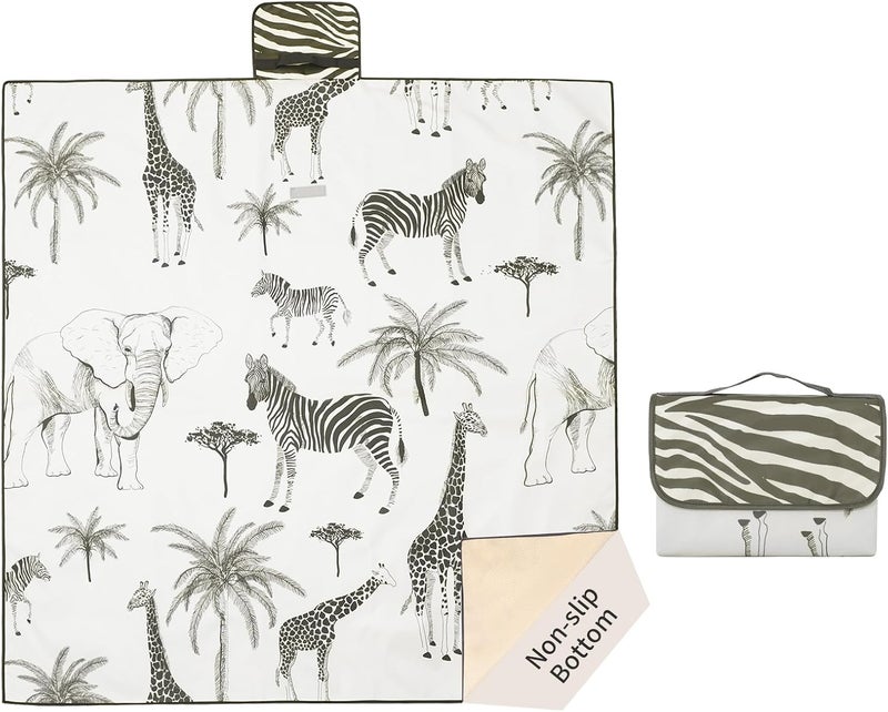 Insular Baby Splat Mat for Under High ChairArtsCrafts Anti Slip and Waterproof Splash Mat for Floor Portable Picnic Mat 51x51 Inch Safari - Image 1