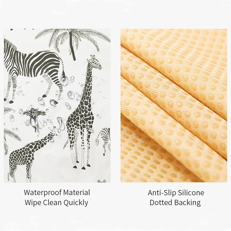 Insular Baby Splat Mat for Under High ChairArtsCrafts Anti Slip and Waterproof Splash Mat for Floor Portable Picnic Mat 51x51 Inch Safari - Image 5