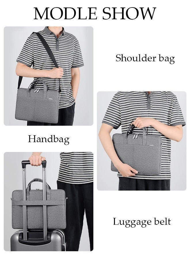 15.6 Inch Laptop Bag with Multi Compartment Lightweight Laptop Hand Bag Crossbody Bag Travel Business Briefcase Water-Resistant Dust-proof Shoulder Messenger Bag for Men and Women Work Office - Image 2