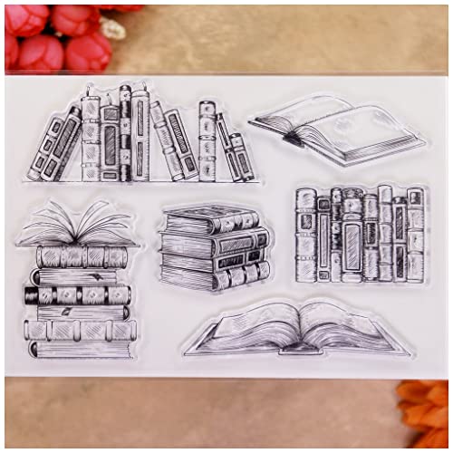 KWELLAM Book Back To School Clear Stamps for Card Making Decoration and DIY Scrapbooking 22052527 - Image 1