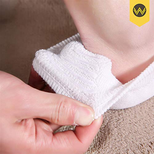 WANDER No Show Socks Mens 7 Pairs Cotton Thick Cushion Non Slip Low Cut Men Invisible Sock(Sock Size:9-11,add cushion（white*7）) - Image 4