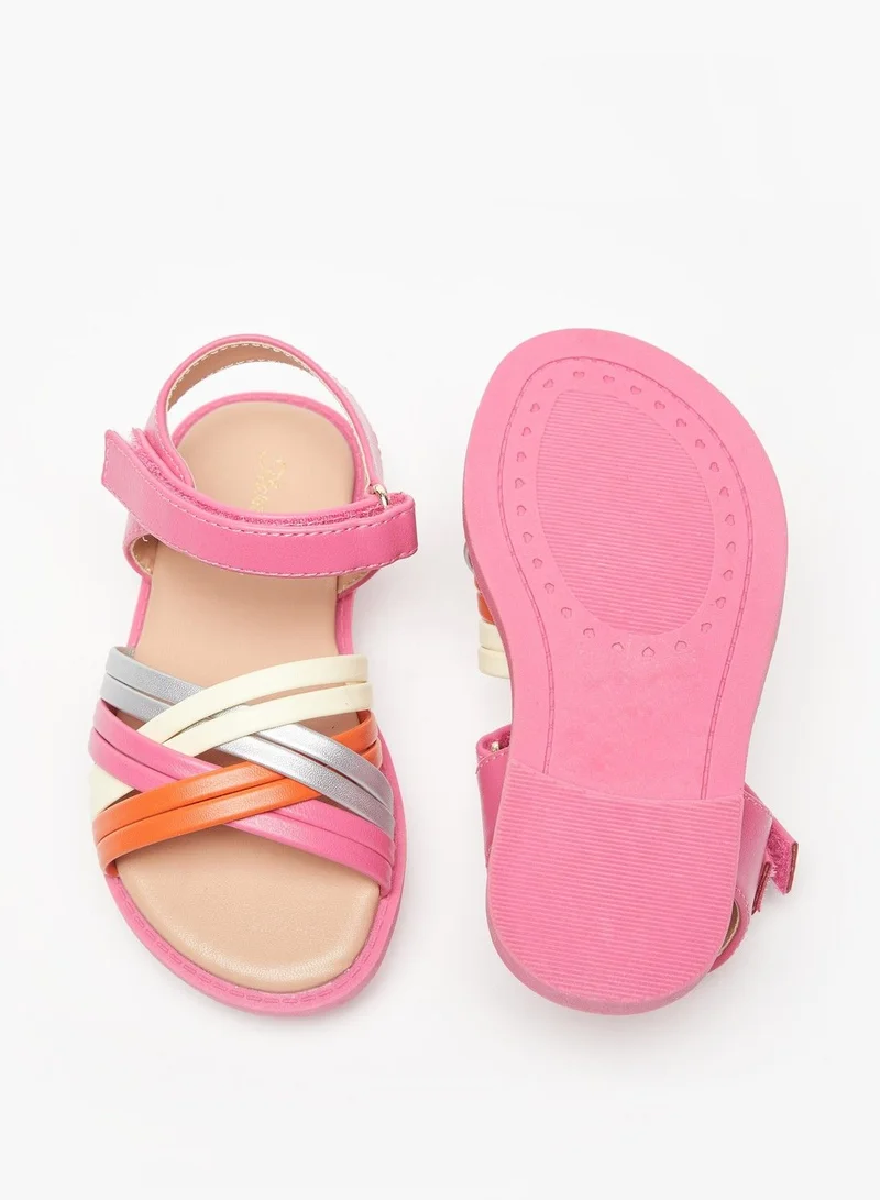Flora Bella Strappy Sandals with Hook and Loop Closure