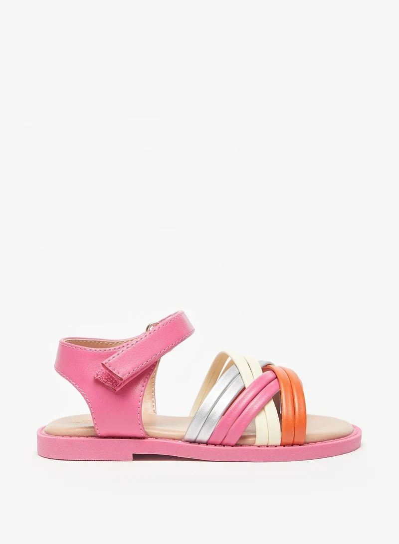 Flora Bella Strappy Sandals with Hook and Loop Closure