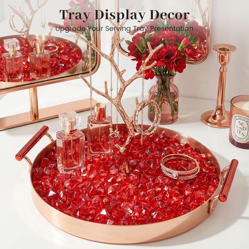 DomeStar Red Fake Ice Rocks, 150PCS Acrylic Gems Crystals Plastic Diamonds Centerpiece for Vase Fillers Wedding Party Table Scatter Decorations - Image 5