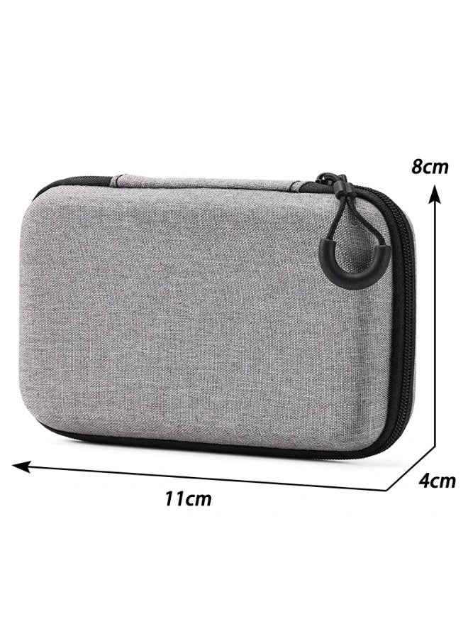 7-Piece Portable Hard Shell EVA Organizer Cases for Data Cables, Earphones & Chargers - Grey - Image 5