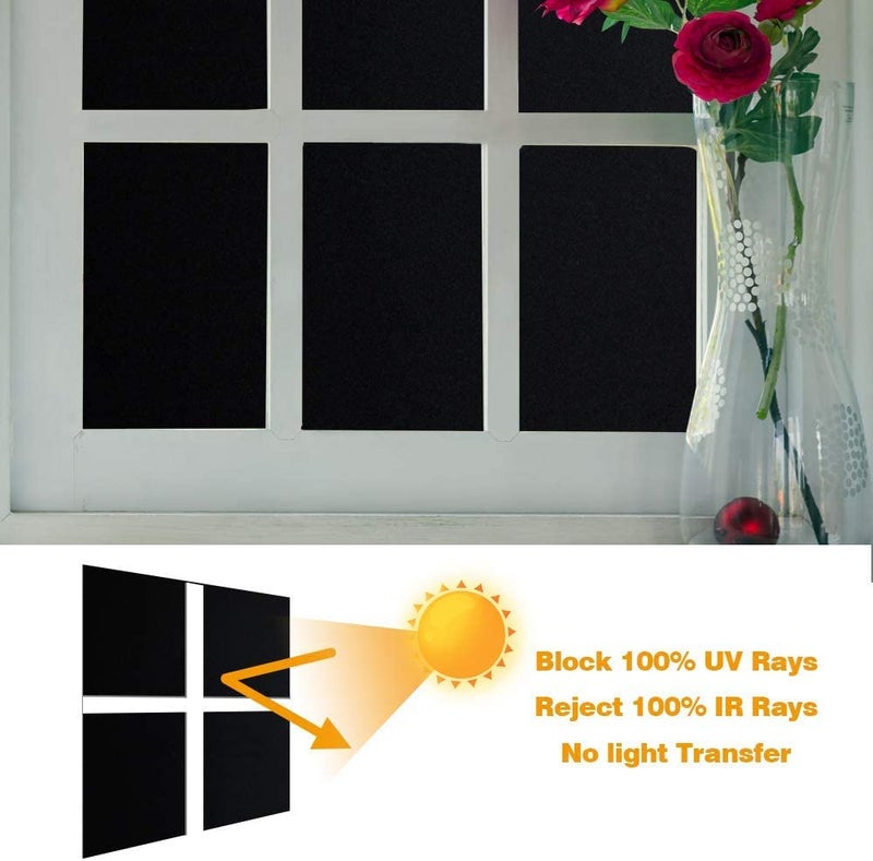 WISDOM Privacy Total Blackout Film - 100% UV Blocking, Removable Glass (20 x 60 in) - Image 4