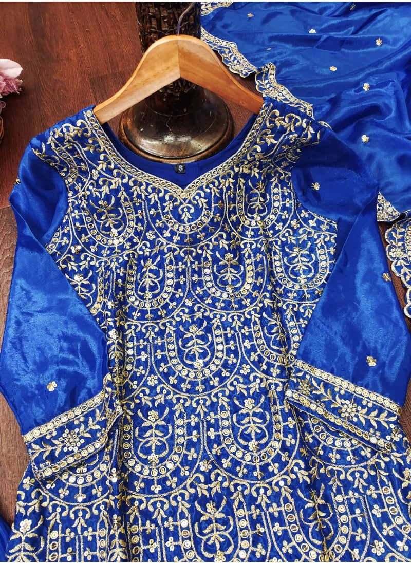 Super Asian - Chiffon Sharara Set with Sequence Embroidery & Heavy Embroidered Dupatta - Image 1