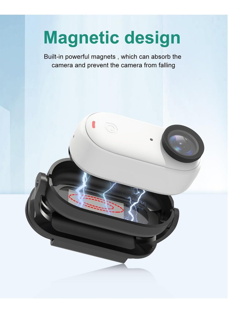 Camera Cap Clip Magnetic Mount Bracket for Insta360 GO3 or GO2 Adjustable Action Camera Baseball Cap Mount Baseball hat Mount for Action Camera  Quick Release Hat Clip for Hands Free Shooting - Image 3