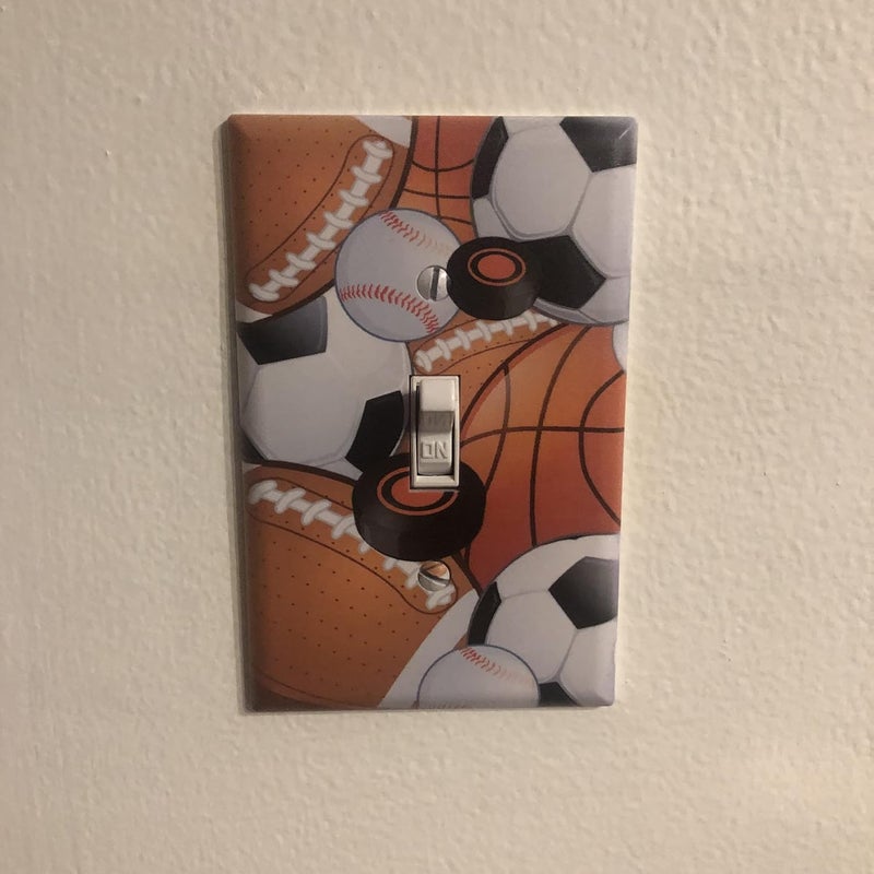 Create-A-Mural Kids Sports Decor Light Switch Cover Plate Soccer, Football, Baseball, Hockey Decorative Nursery Teen Toddler Room Bedroom Bathroom Playroom DIY Wall Decoration (Sports) - Image 2