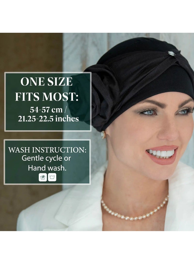 Rung Mirabella Black Jewel - Bamboo Headwear for Women - Image 5