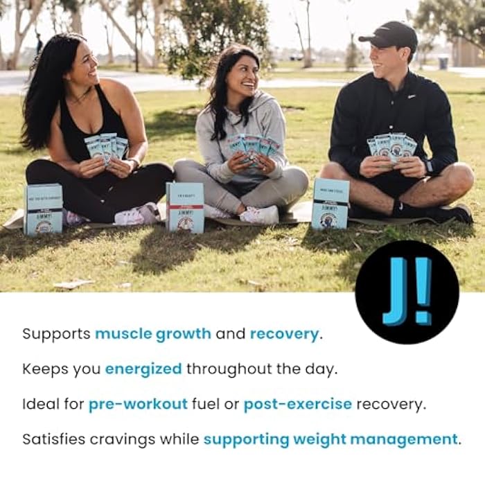 JIMMYBAR JiMMY! Bars with Benefits, Protein Bar, Cookies 'N Cream, 12 Bars, 2.05 oz (58 g) Each - Image 3