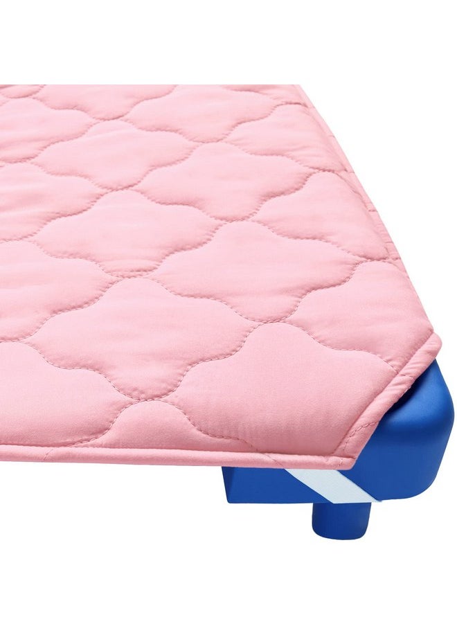 Biloban - Cot Sheet for Standard Size Daycare/Pre-School Cot Kids Nap Mat Sheet 23" x 51", Children’s Naptime Cot Sheet, Breathable Nap Mat for Boys and Girls, Pink - Image 1
