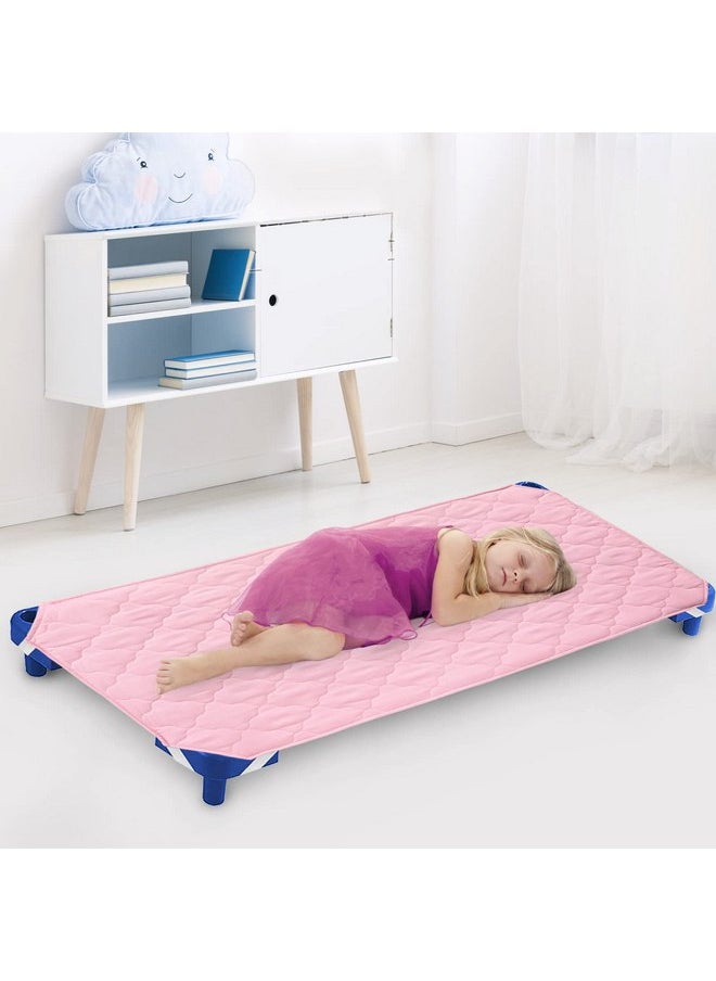 Biloban - Cot Sheet for Standard Size Daycare/Pre-School Cot Kids Nap Mat Sheet 23" x 51", Children’s Naptime Cot Sheet, Breathable Nap Mat for Boys and Girls, Pink - Image 1