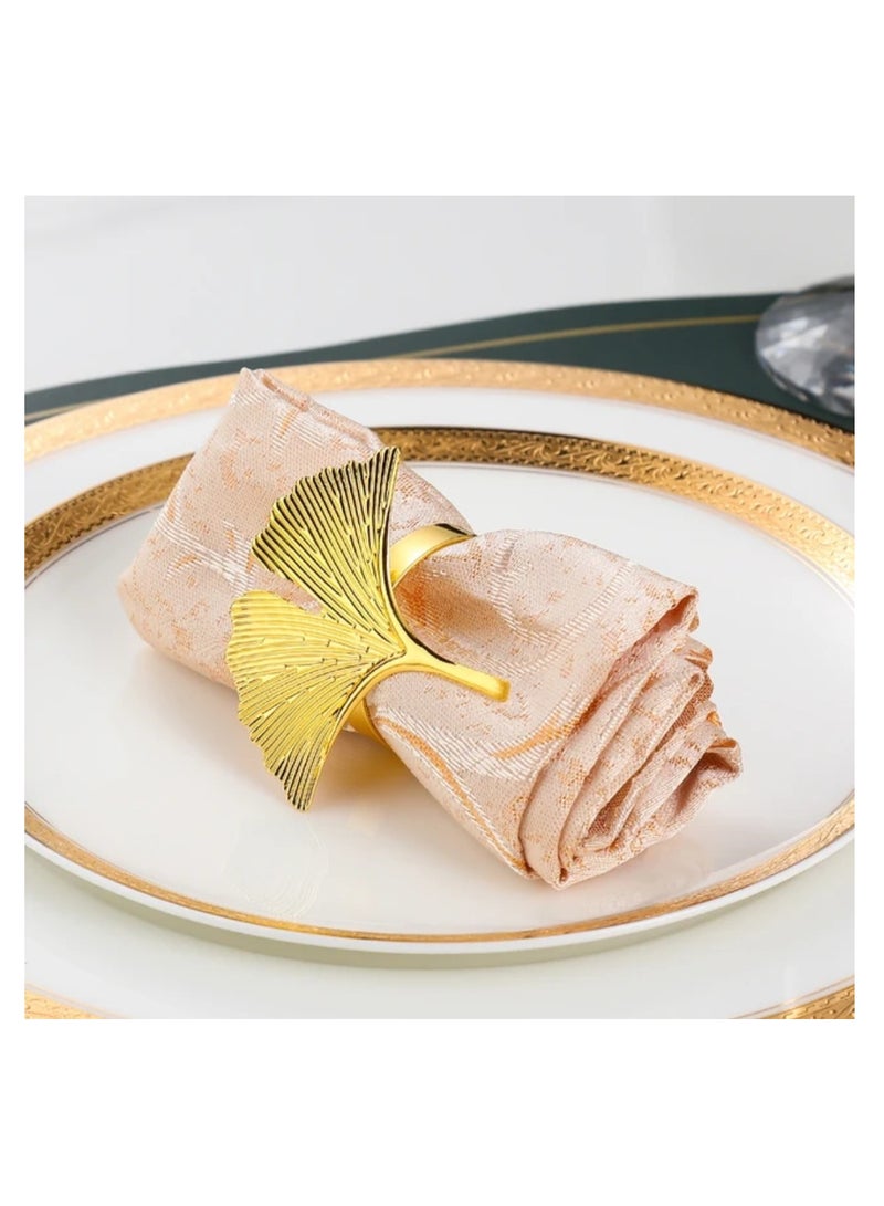 Golden Napkin Holder in the Shape of a Leaf Ring  - Image 2