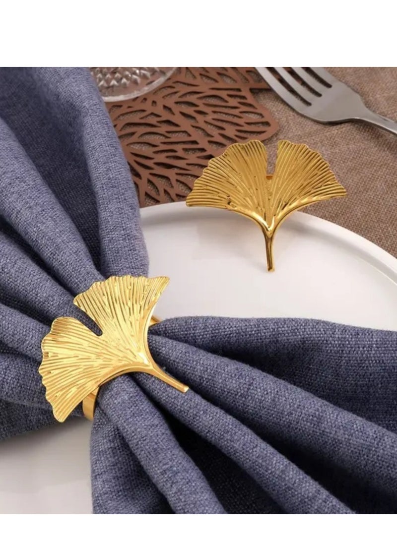 Golden Napkin Holder in the Shape of a Leaf Ring  - Image 4