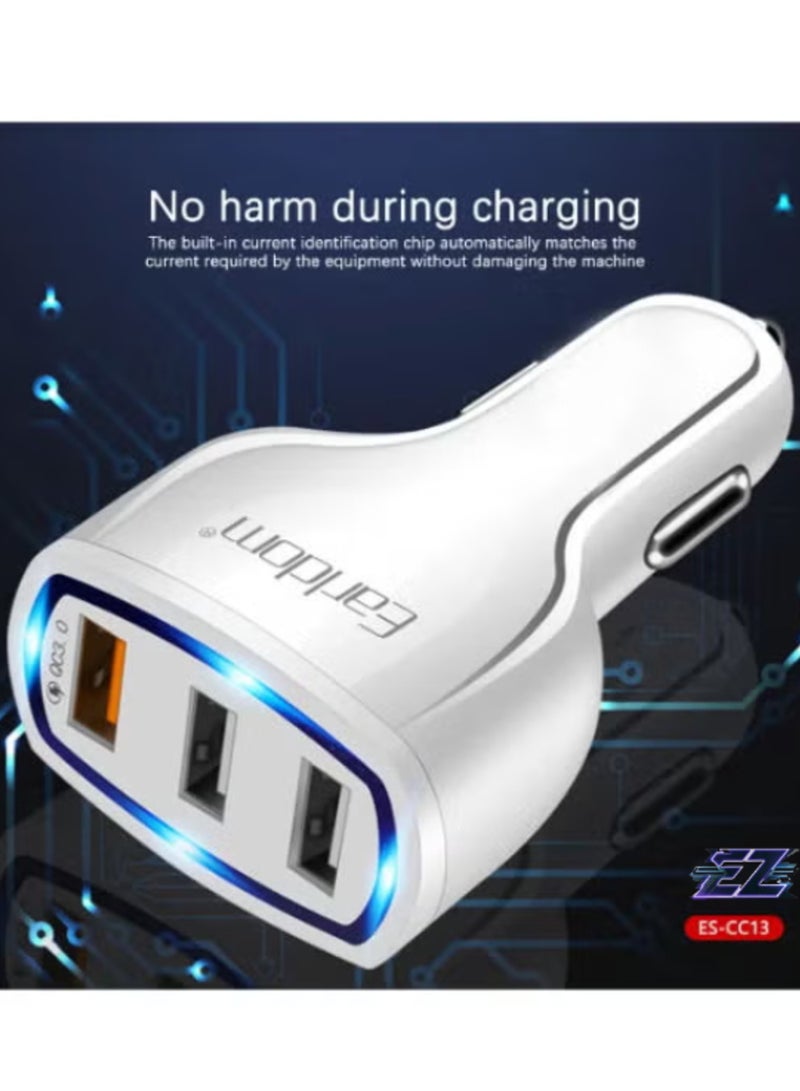 ELTRAZONE 3-Port Car Charger – High-Speed Charging with Advanced Safety Features for Multiple Devices - Image 1