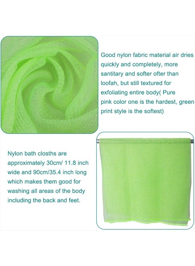 Meetory 6 Pieces Exfoliating Nylon Bath Cloth Towel, 35 inches (90cm) Beauty Skin Bath Wash Cloth Towel Massage Bath Cloth for Women and Men - Image 3