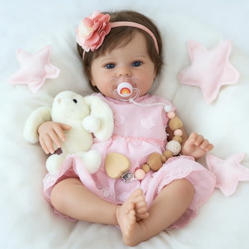 SCOM Lifelike Reborn Baby Dolls  20 Inch RealisticNewborn Baby Doll Girl Real Life Baby Dolls with Soft Weighted Body Poseable Real Baby Reborn Gift Toy for 3 Years Old Kids - Image 1