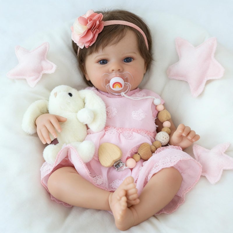 SCOM Lifelike Reborn Baby Dolls  20 Inch RealisticNewborn Baby Doll Girl Real Life Baby Dolls with Soft Weighted Body Poseable Real Baby Reborn Gift Toy for 3 Years Old Kids - Image 3