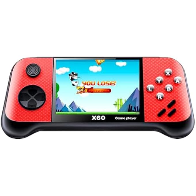 X60 3.5 INCH HORIZONTAL SCREEN 4849 IN 1 POCKET HANDHELD GAME CONSOLE. (RED)