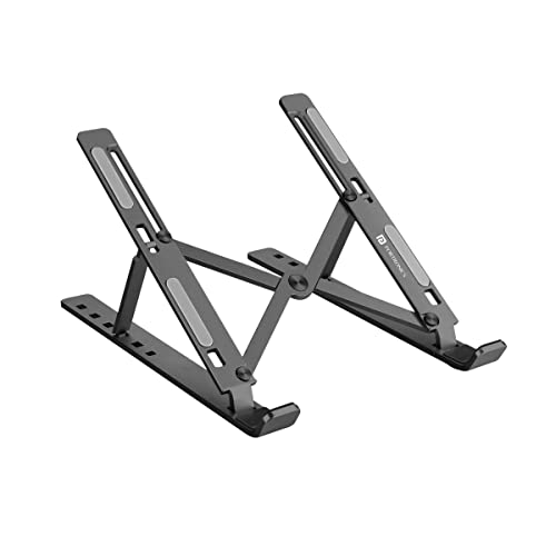 Portronics My Buddy K Portable Laptop Stand with Adjustable Height, Foldable, OverHeating Protection for Laptops & MacBooks (Grey) - Image 1