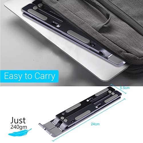 Portronics My Buddy K Portable Laptop Stand with Adjustable Height, Foldable, OverHeating Protection for Laptops & MacBooks (Grey) - Image 5