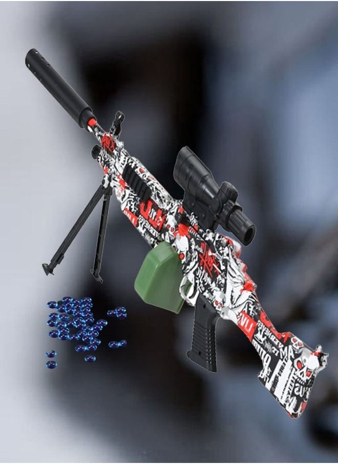 fashionhome - M249 Assault Rifle Shape Electric Automatic Hydrogel Balls Blaster Water Pallet Gun Gel Balls Gun with Scope and Silencer for Outdoor Activity - Image 1