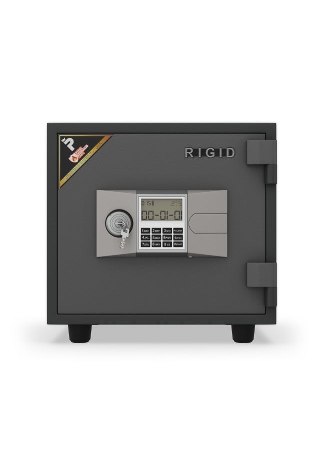 RIGID Fire Resistant Steel Safe with Digital & Key Lock, 50Kg  - Image 1