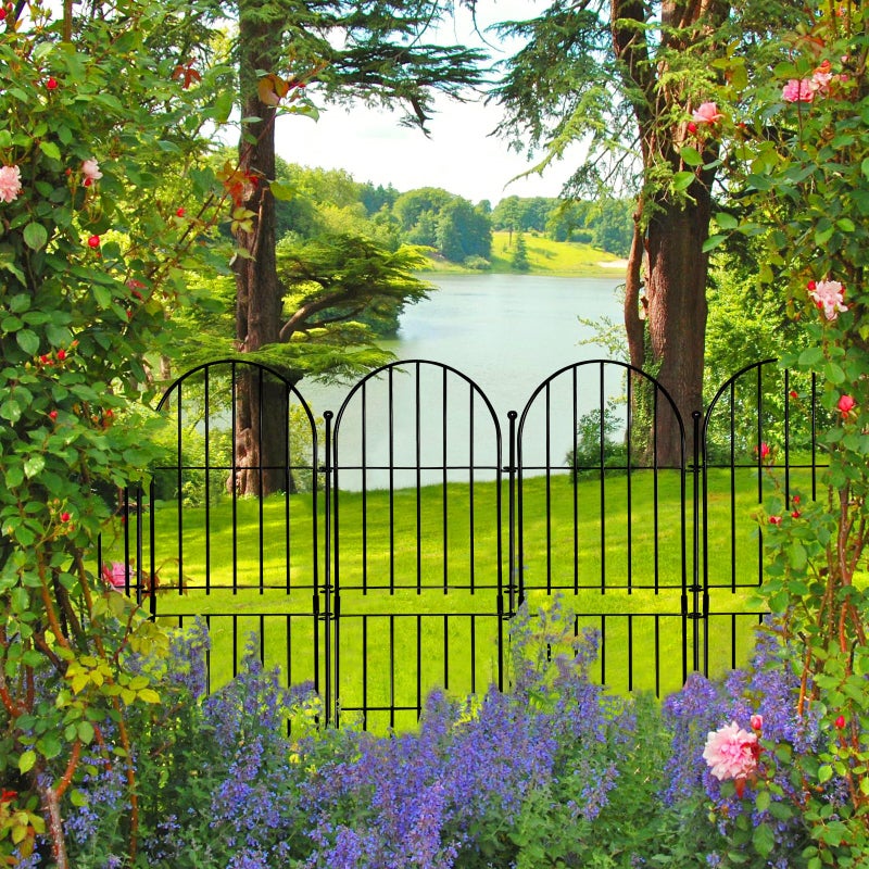 Thrivinest Decorative Garden Fence 31in (H) x10ft (L), 10 Pack No Dig Fence Animal Barrier for Dog, Arched Flower Bed Edging, Wire Border Panel Fencing for Yard Patio Outdoor Decor - Image 3