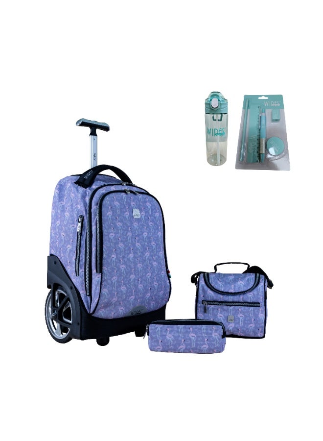 Wires WIRES Big wheels trolley 19" with lunch bag and pencil case  - Image 1