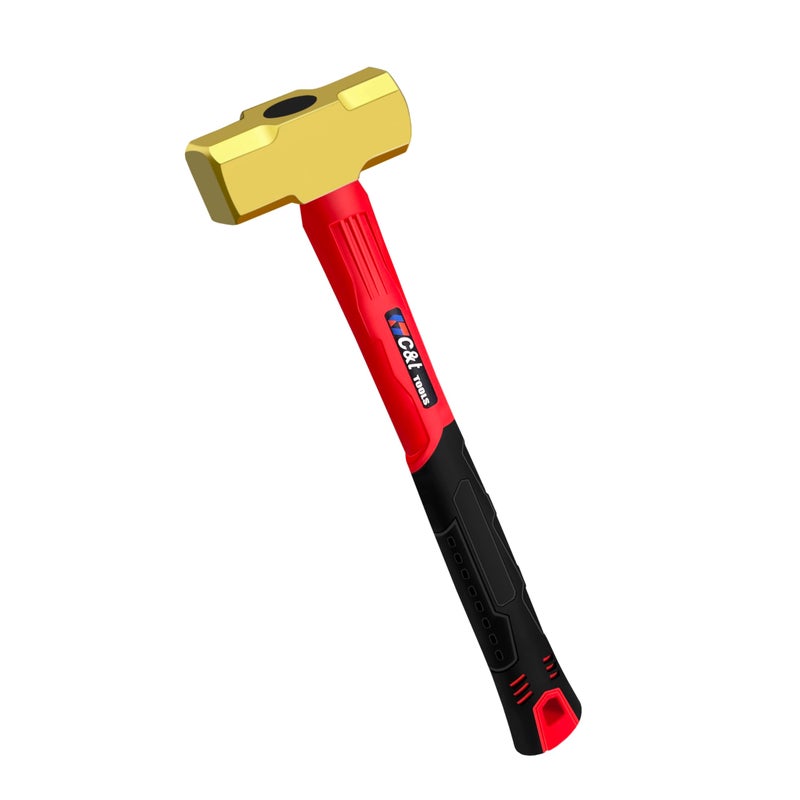 CT 2lb Brass Sledge HammerNonSparking Comfortable Fiberglass Handle2PoundsNonMagneticCorrosion Resistant