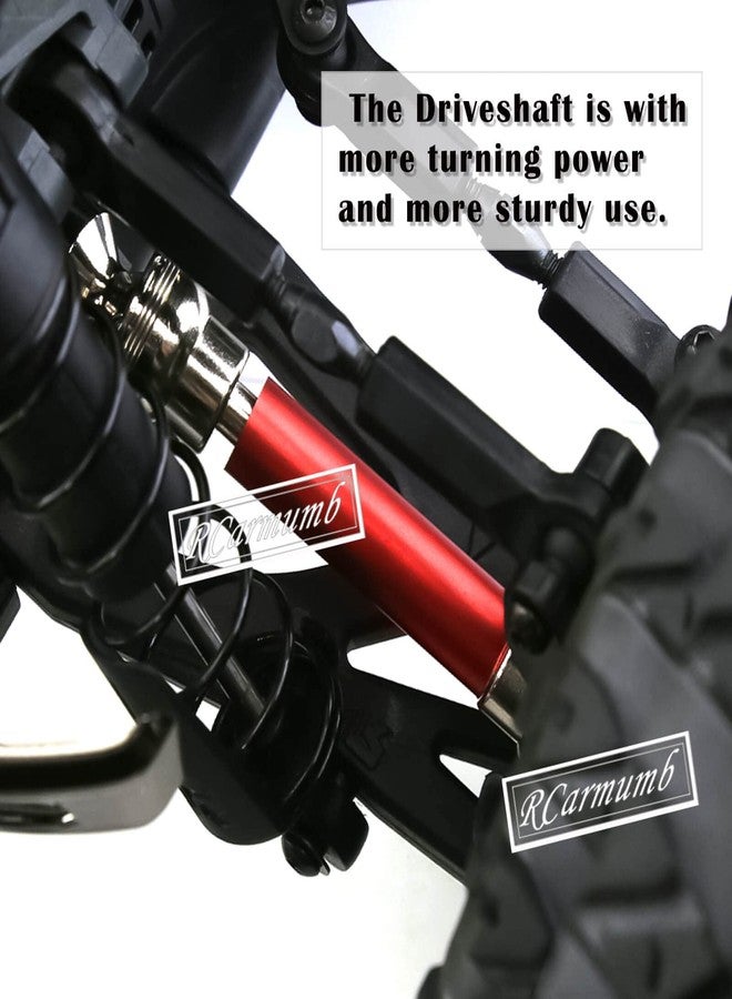 Rcarmumb CVD Drive Shaft Axles Upgrades for 1/10 Granite Senton 3s Blx&Mega550,Vortek 3s Blx,Big Rock v2,4Pcs Front Rear Harden Steel #45 Driveshaft Parts Hop Up, #ARAC4041, (More Powerful),Red - Image 3