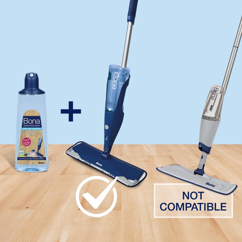 Bona Hardwood Floor Cleaner Spray Mop Cartridge - 34 fl oz - Unscented - Refillable - Residue-Free Floor Cleaning Solution for Bona Spray Mops for Wood Floors - Image 1