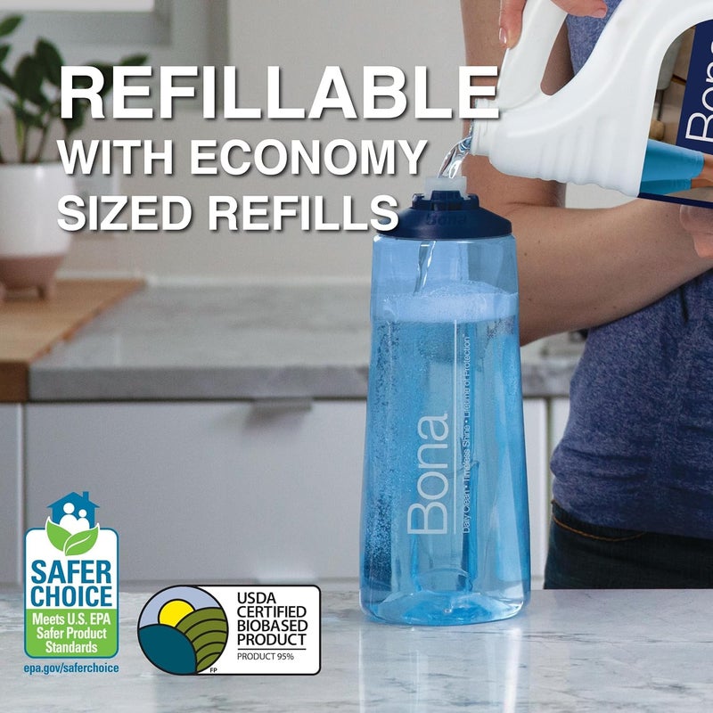 Bona Hardwood Floor Cleaner Spray Mop Cartridge - 34 fl oz - Unscented - Refillable - Residue-Free Floor Cleaning Solution for Bona Spray Mops for Wood Floors - Image 5