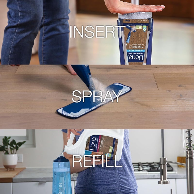 Bona Hardwood Floor Cleaner Spray Mop Cartridge - 34 fl oz - Unscented - Refillable - Residue-Free Floor Cleaning Solution for Bona Spray Mops for Wood Floors - Image 4