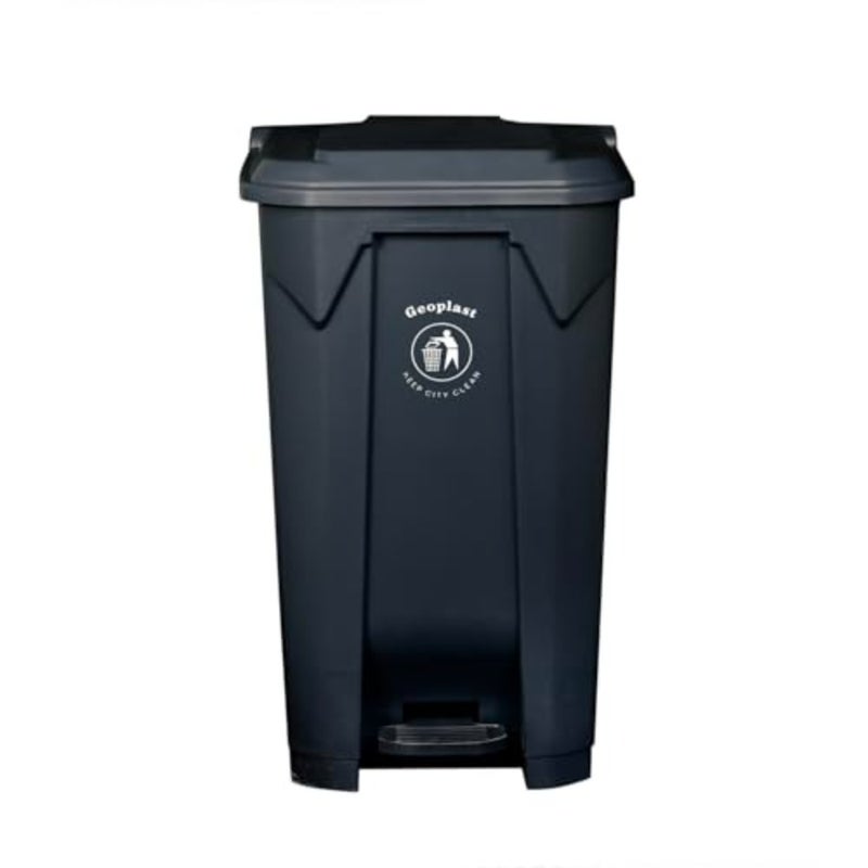 Plastic Pedal Dustbin with Plastic Feet Pedal Strong Lightweight Garbage Bin for Home, Office, Hotels, Hospitals Outdoor Waste Management - Black - Image 5
